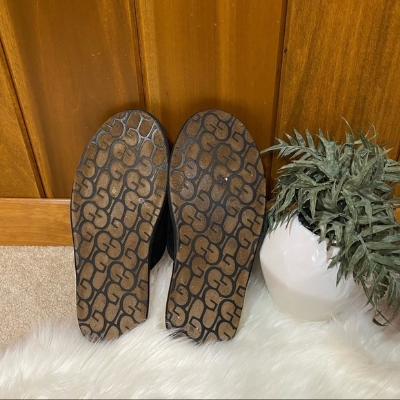 UGG: Men's Suede Wool Scuff Slipper Indoor Black Cream Slip Slide On Slippers 8 - Picture 7 of 8